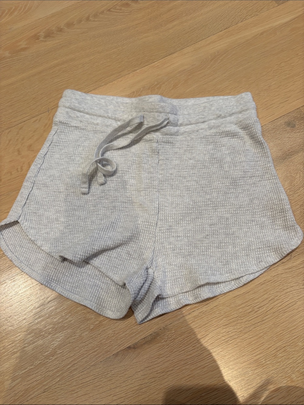 TNA Light Gray Ribbed Drawstring Women's Athletic Shorts